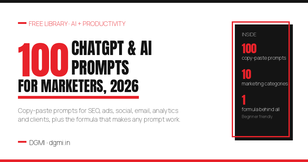 100 ChatGPT & AI Prompts for Marketers 2026