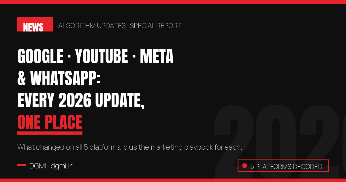 Latest Algorithm Updates 2026: Google, YouTube, Facebook, Instagram & WhatsApp (One Guide)