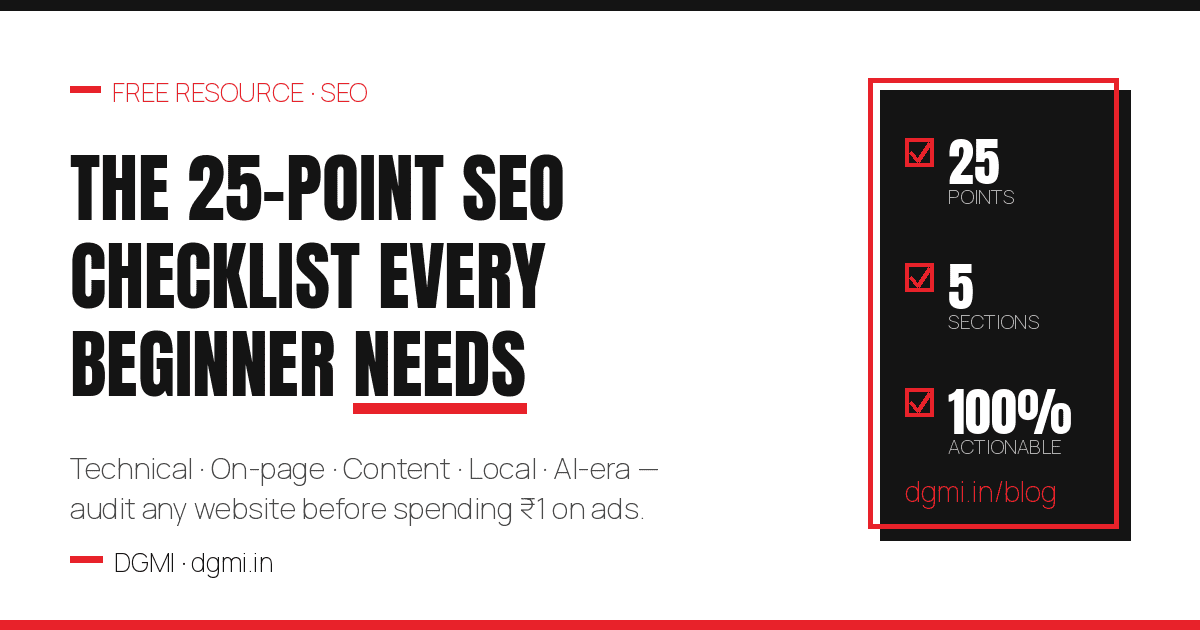 SEO Checklist Every Beginner Needs (2026)