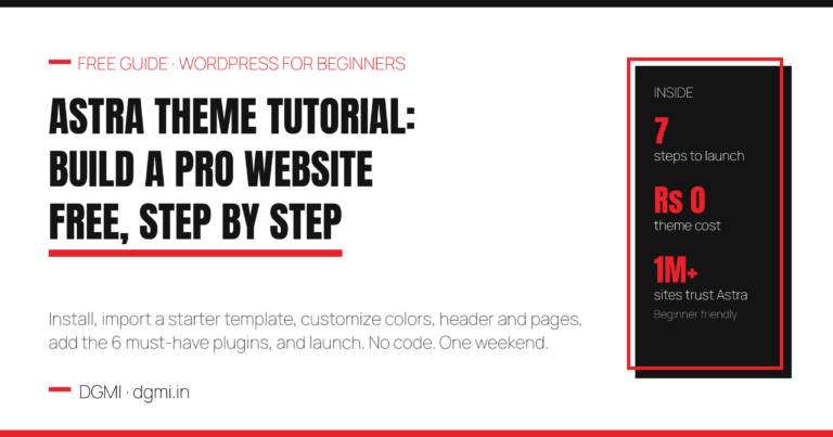 Astra Theme Tutorial (2026): Build a Professional Website Free, Step by Step