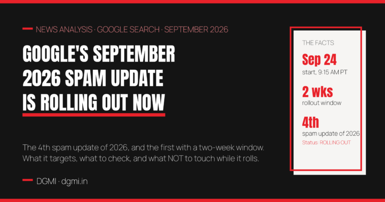 Google September 2026 Spam Update Rolling Out: 2-Week Window Explained