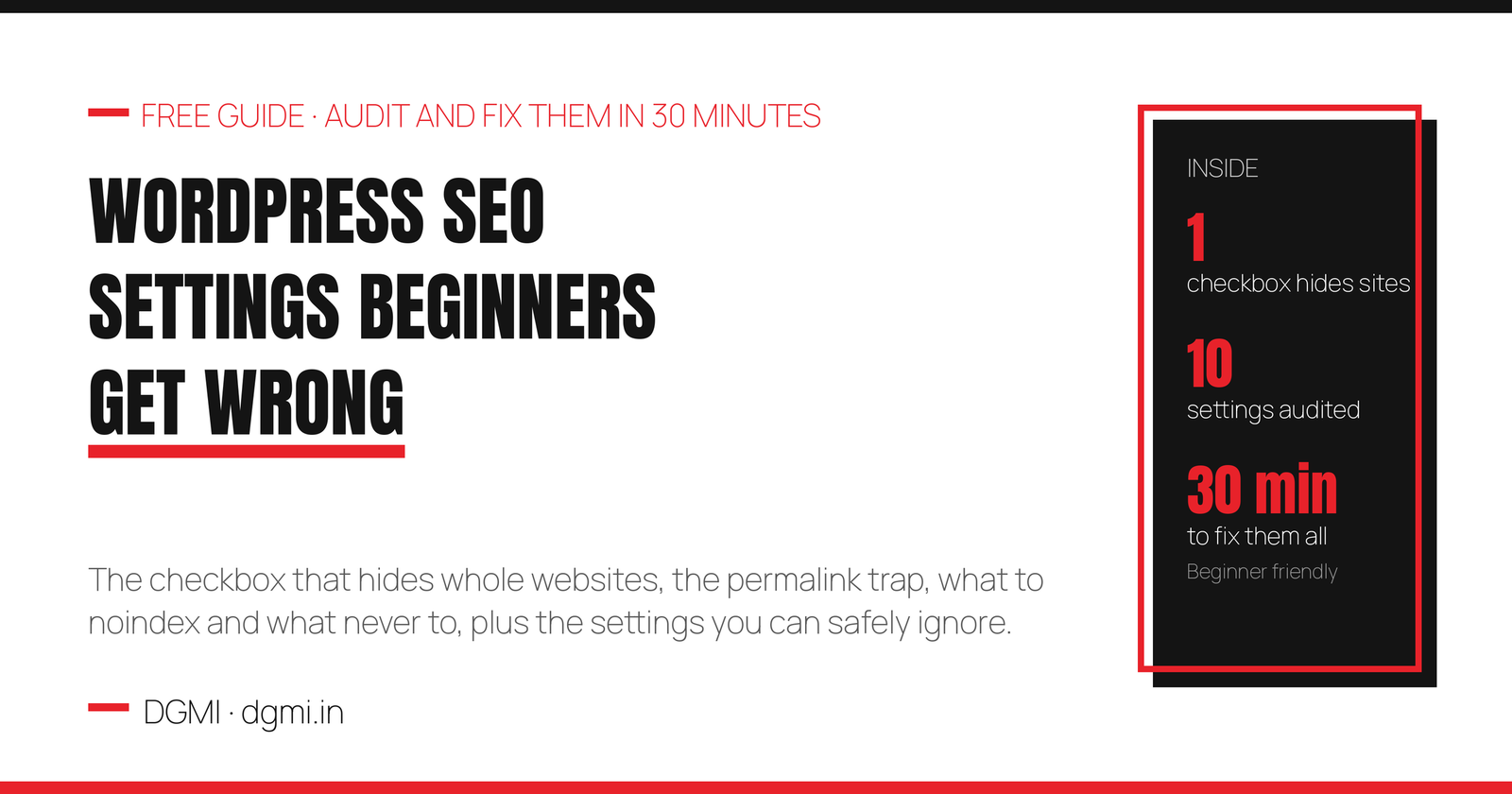 WordPress SEO Settings Every Beginner Gets Wrong (2026 Fix-It Guide)